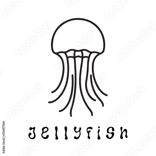 Minimal Jellyfish Logo Design – Vector Silhouette Style for Modern Ocean Branding
