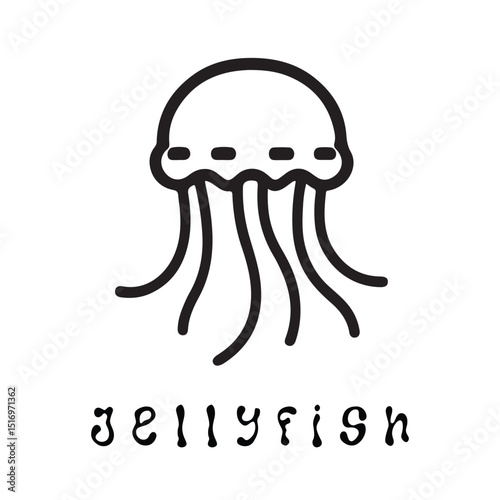 Minimal Jellyfish Logo Design – Vector Silhouette Style for Modern Ocean Branding
