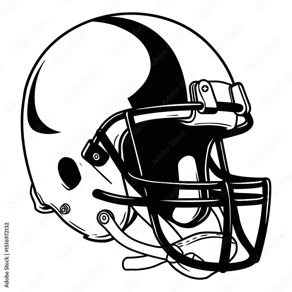Fototapeta premium Football Helmet Close Up Vector Design