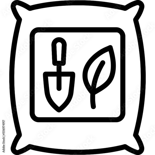 Vector icon of gardening soil bag