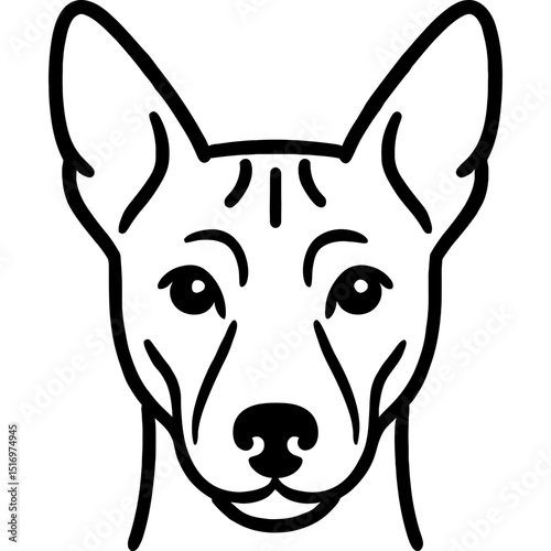 Minimalist basenji head icon design