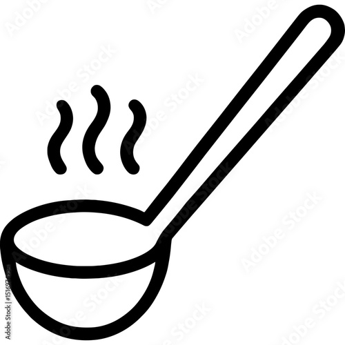 Minimalist outline of cooking spoon icon