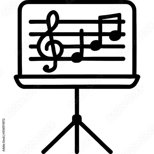Clean outline icon of a music stand