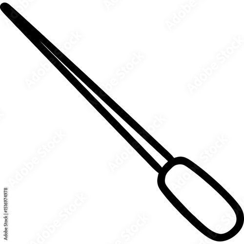 Minimalist conductor baton icon design