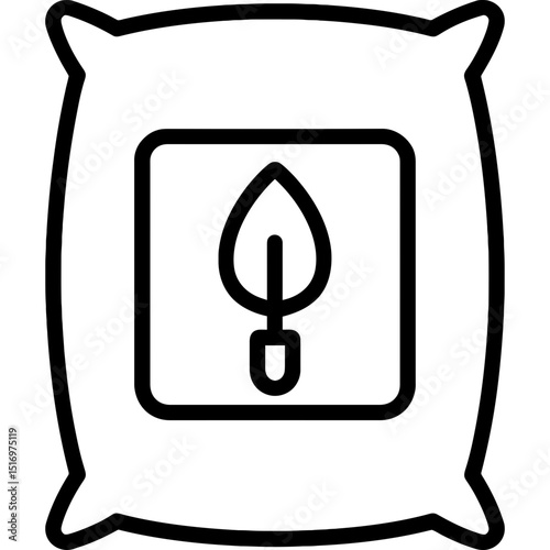 Minimalist soil bag icon design