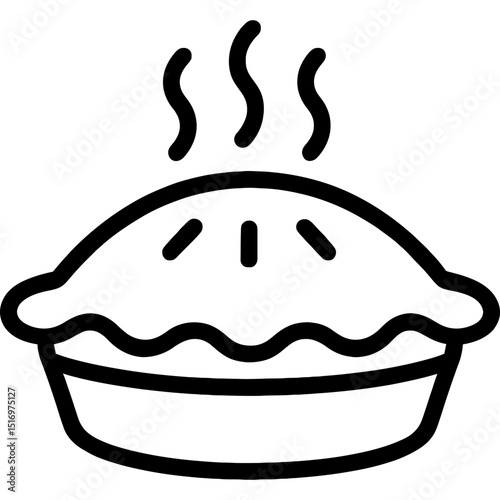Minimalist pie dish vector icon