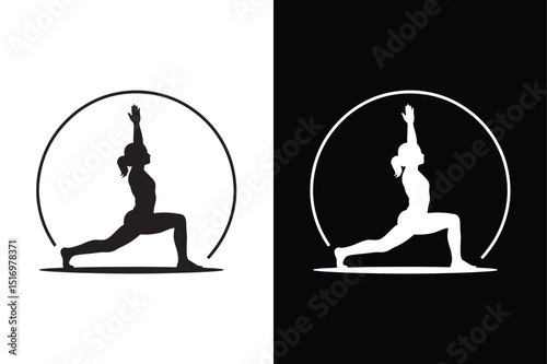 Yoga Pose icon vector on White Background ,Vector Art Illustration on white background.