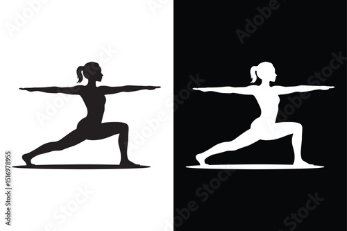 Yoga Pose  icon vector on White Background ,Vector Art Illustration on white background.