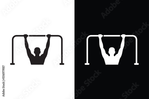 Pull-Up Bar icon vector on White Background ,Vector Art Illustration on white background.
