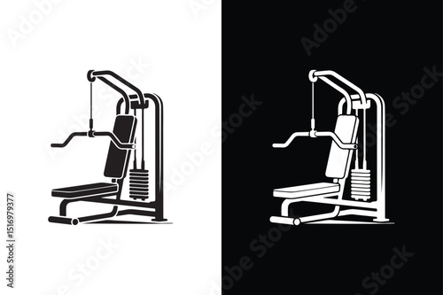 Lat Pulldown icon vector on White Background ,Vector Art Illustration on white background.
