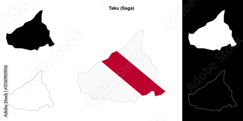 Taku (Saga) outline map set