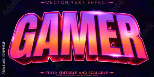 Game legend text effect, editable gaming and cyber text style