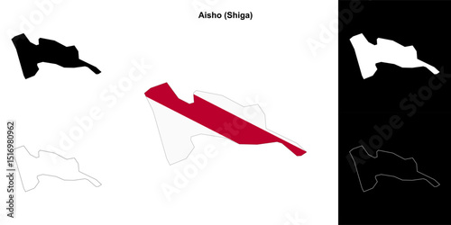 Aisho (Shiga) outline map set