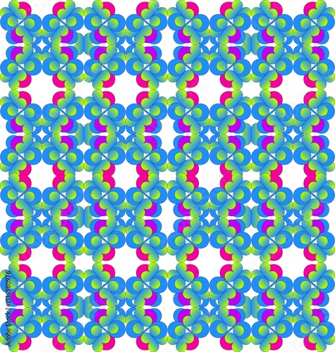 Ornament of flowers. Multicolored gradient. For fabric, bright clothes