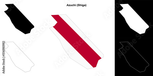 Azuchi (Shiga) outline map set