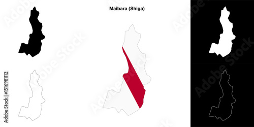 Maibara (Shiga) outline map set