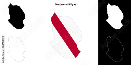 Moriyama (Shiga) outline map set