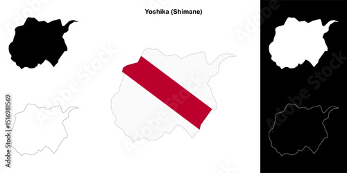 Yoshika (Shimane) outline map set