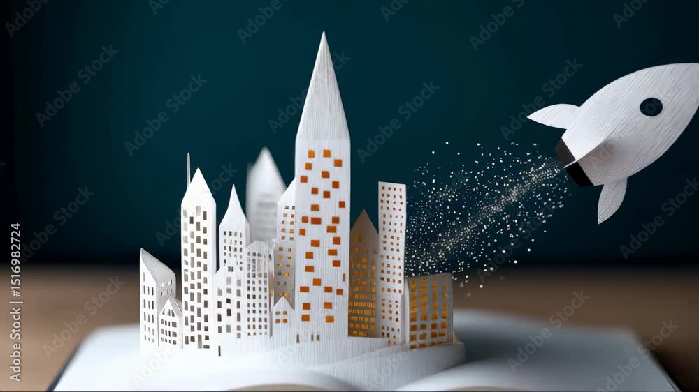 Paper City and Rocket Launch