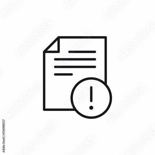 document warning icon sign vector