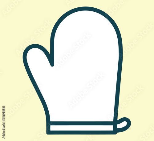 Oven Mitt Kitchen Glove Cooking Protection Vector Icon - Baking Safety Heat Resistant Cookware Symbol