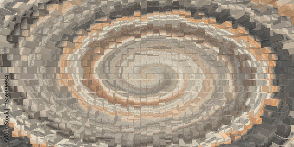 Fototapeta premium Abstract blocks forming a swirling pattern