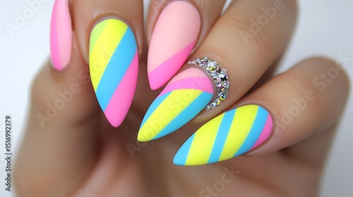 Colorful nail art design
