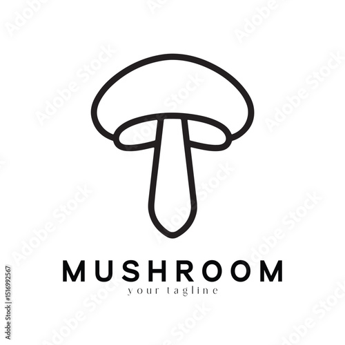 Minimal Mushroom Logo Design – Vector Silhouette Style for Modern Branding Use
