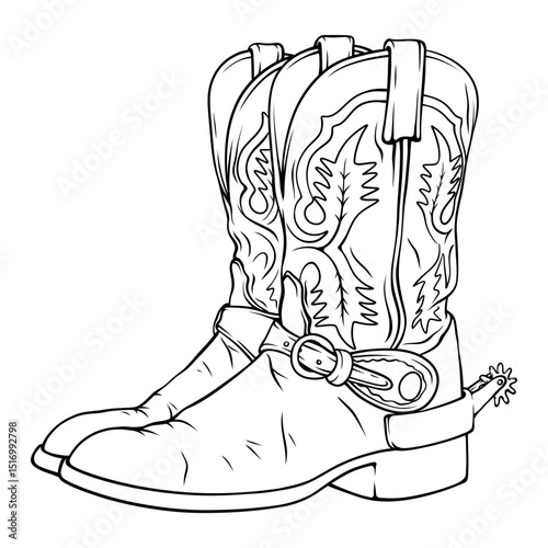 boots vector line art drawing illustration