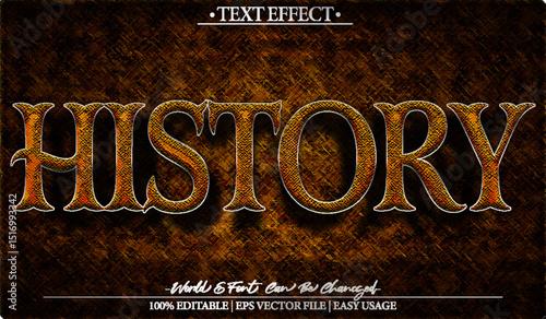  History Ancient Past Culture Classic Brown Vector Text Effect Editable Alphabet