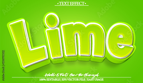  Lime Citrus Green Fresh Sour Vector Text Effect Editable Alphabet