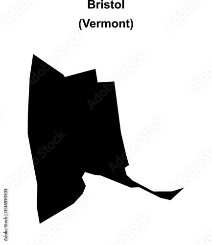 Bristol (Vermont) blank outline map