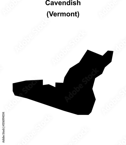 Cavendish (Vermont) blank outline map photo