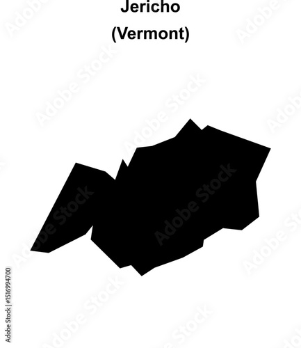 Jericho (Vermont) blank outline map