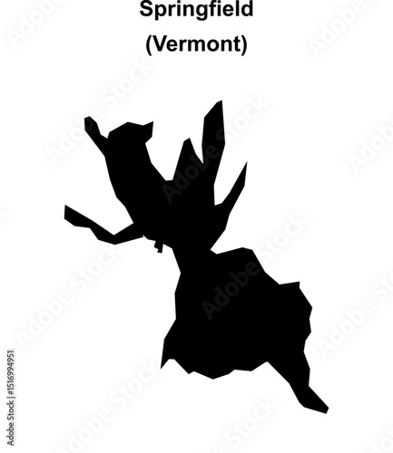 Springfield (Vermont) blank outline map