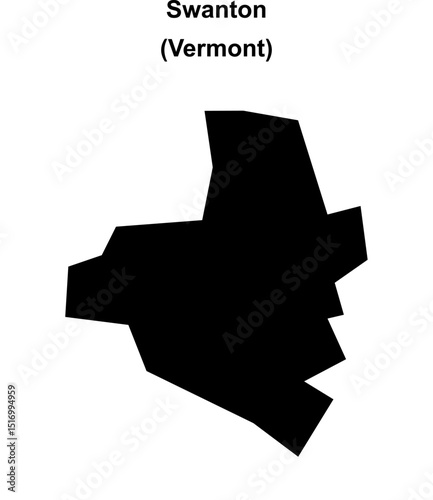 Swanton (Vermont) blank outline map