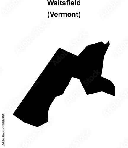Waitsfield (Vermont) blank outline map