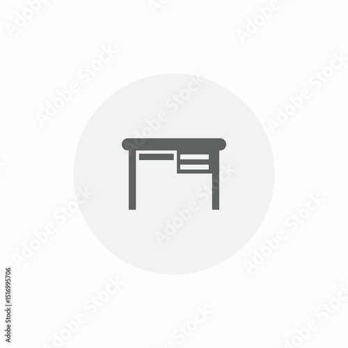 office desk icon sign vector