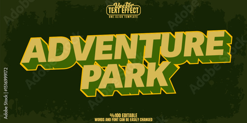 Adventure editable text effect, customizable park and fun 3d font style