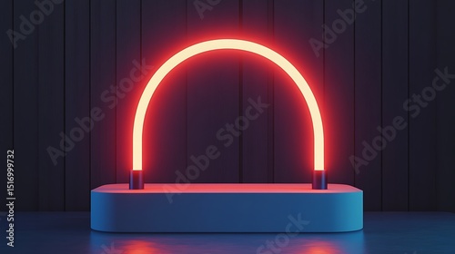 Neon arch display podium (1)