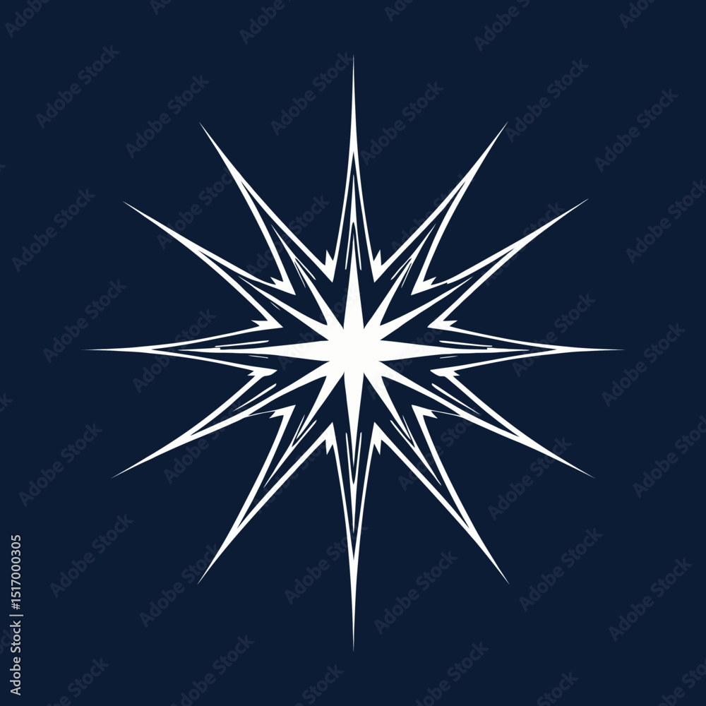 Estrela Mística em Branco e Preto
