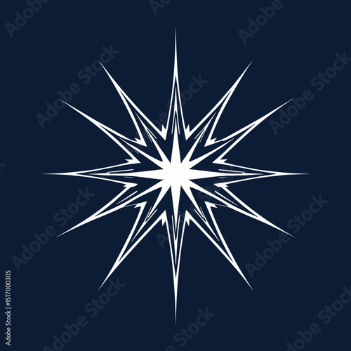 Estrela Mística em Branco e Preto
