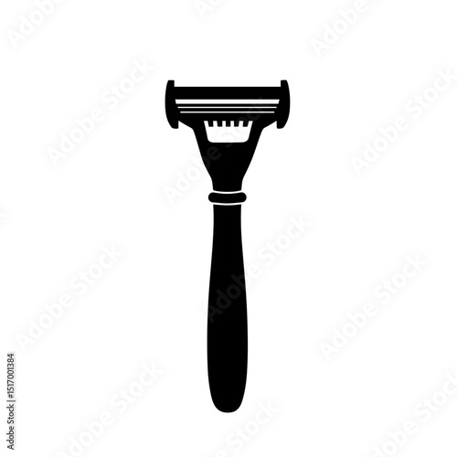 A close-up, studio shot of a sharp and clean razor. A sleek, modern razor design is showcased against a minimalist backdrop, highlighting its form and function.