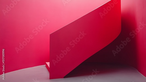 Pink staircase in corner