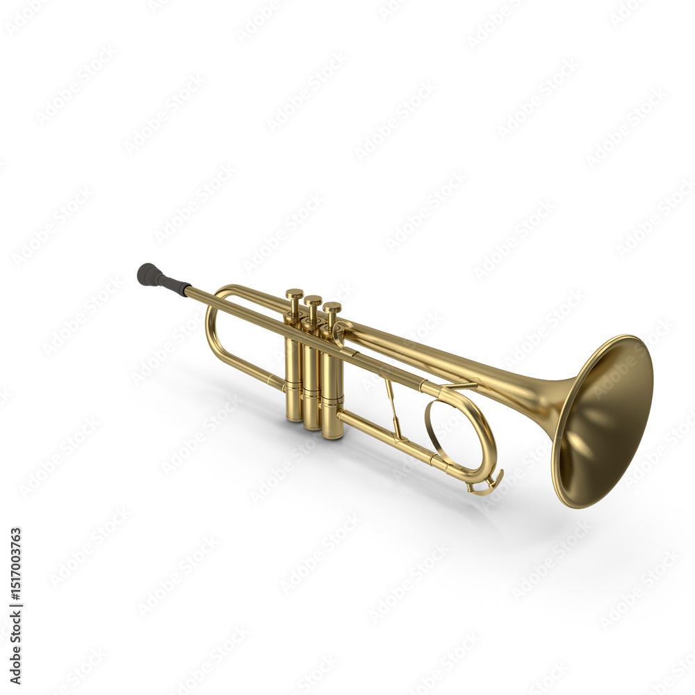 Obraz premium Brass trumpet musical instrument isolated on transparent background