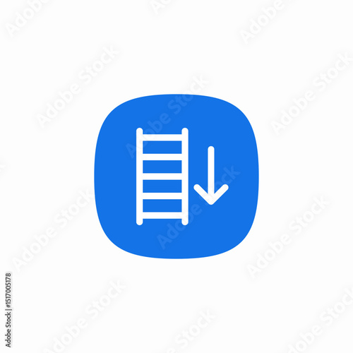 ladder climb down icon sign vector