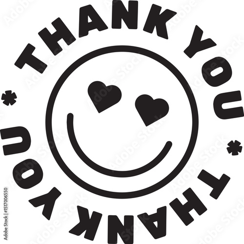 Thank you, smiley heart eyes graphic.