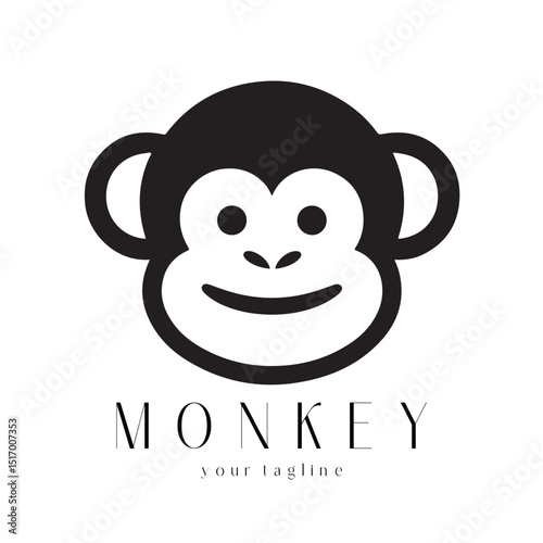 Minimal Monkey Logo Design – Vector Silhouette Style for Modern Branding
