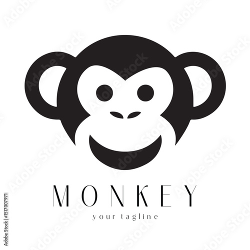 Minimal Monkey Logo Design – Vector Silhouette Style for Modern Branding

