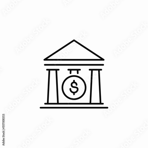 bank finances icon sign vector